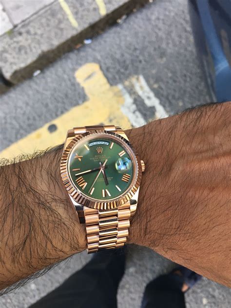 rolex daydate verde|rolex everose gold.